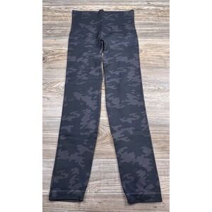 Spanx Look At Me Now Seamless Camo Leggings Black Grey Athleisure Womens Size L